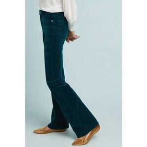 Pilcro Anthropologie High Rise Bootcut Teal Corduroy Pants 32 Tall